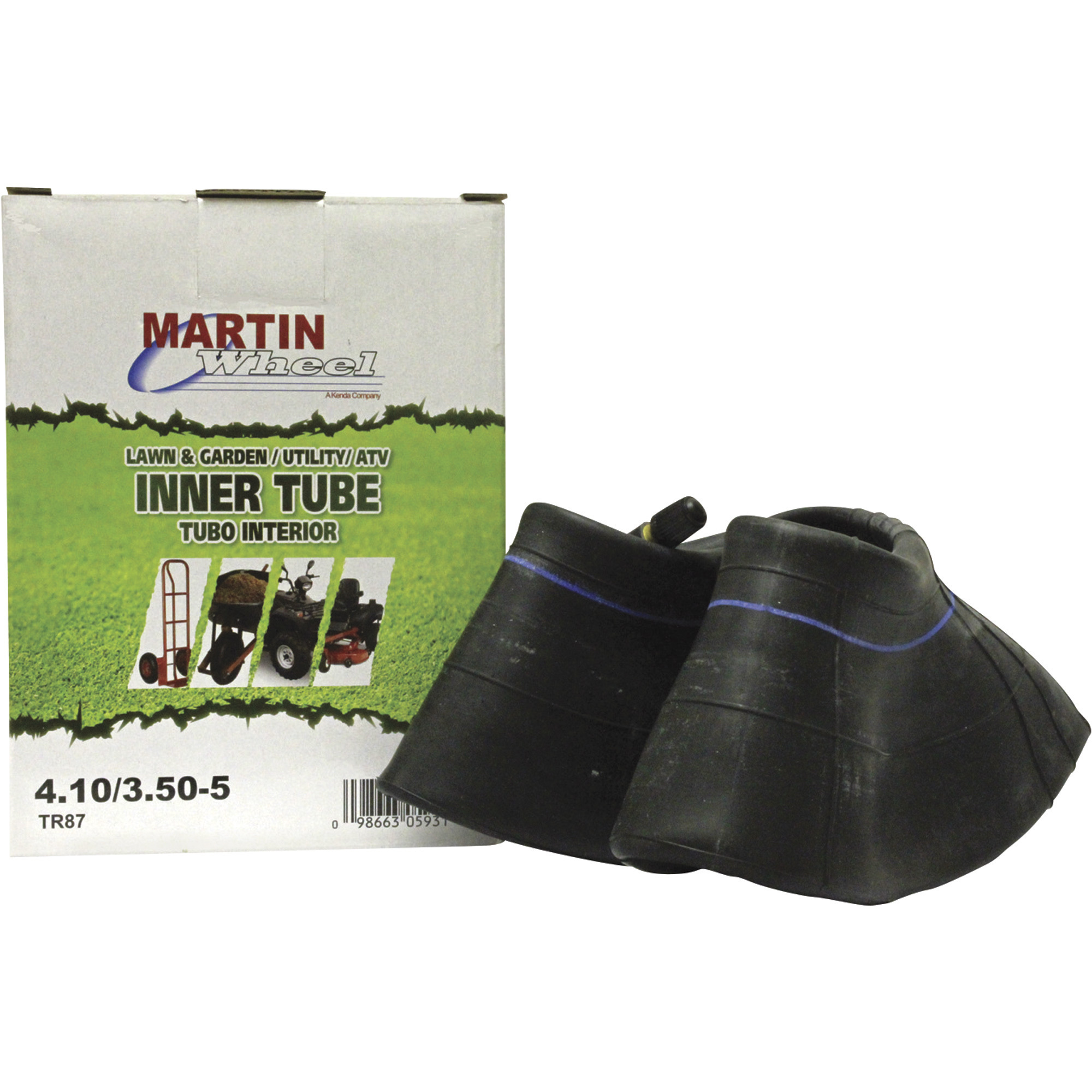 Martin Wheel Inner Tube, 410/350-5in., Bent Valve, Model# T355K